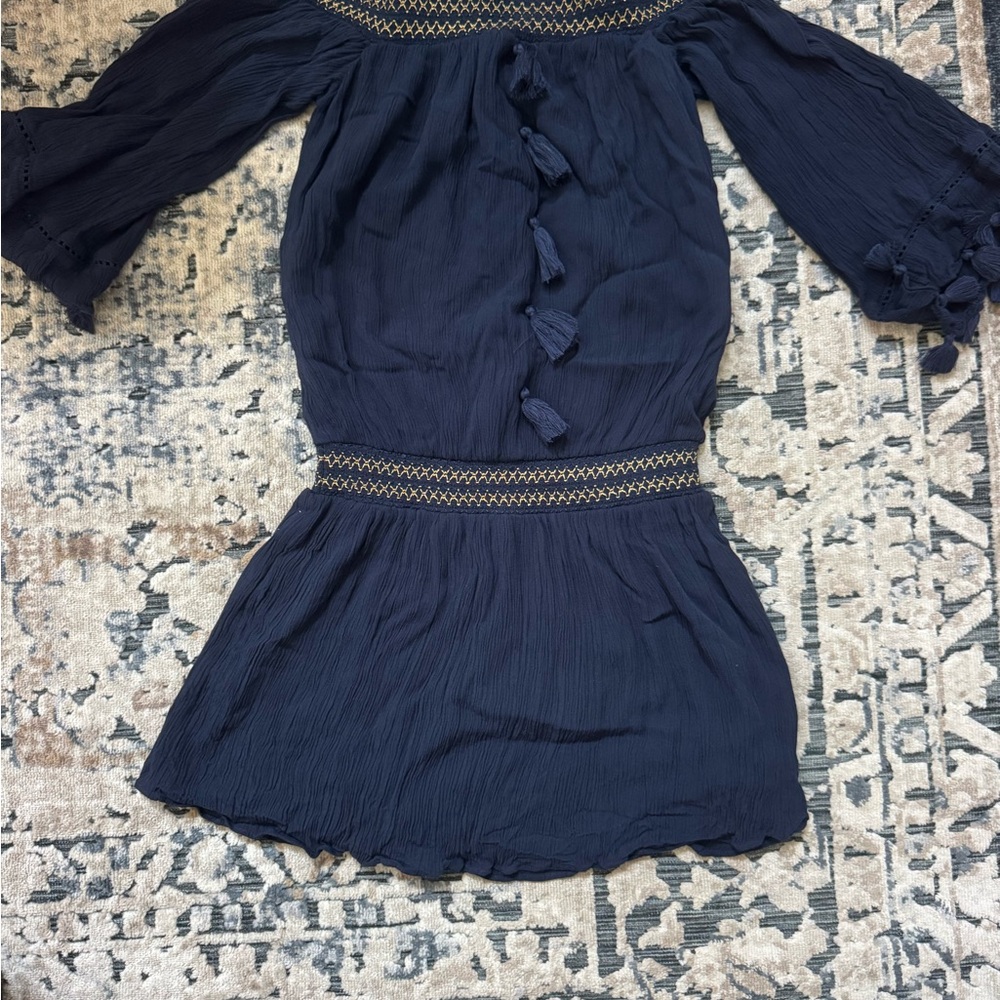 Lilly Pulitzer Midnight Blue Smocked Blouse